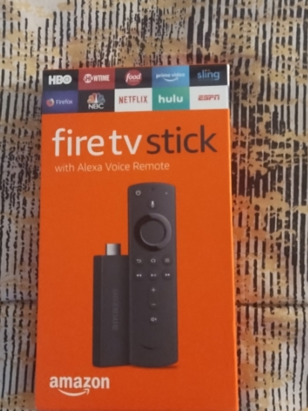 Amazon Fire TV Stick with Alexa Voice Remote - Orange and Black